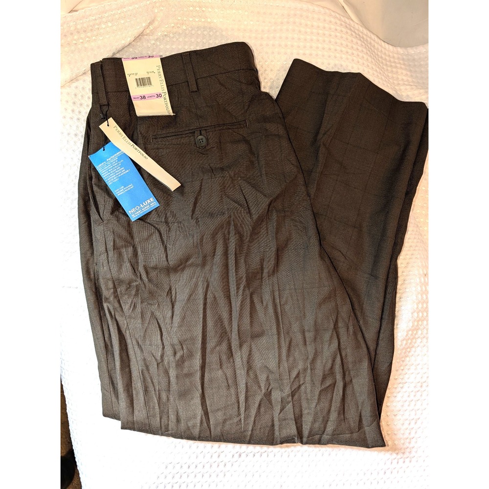 Perry Ellis Portfolio Neo-Lux Premium High Twist Super 100s Mens Dress Pant
